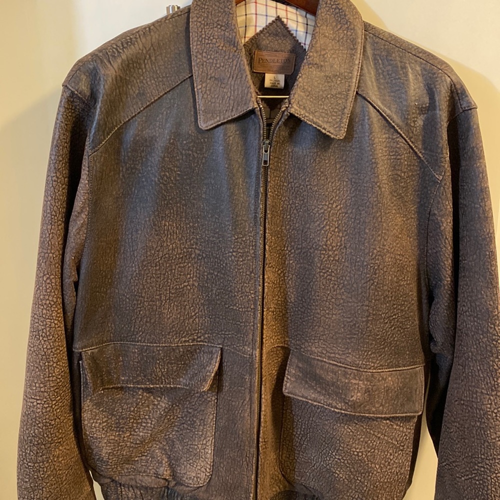 Pendleton leather bomber style jacket size large